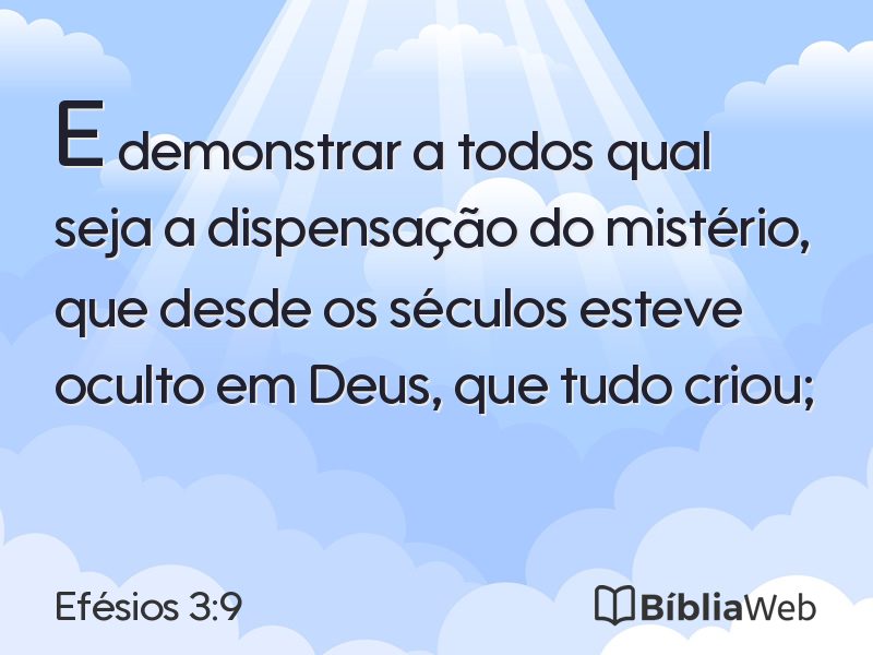 Efésios 3:9 em imagem para compartilhar