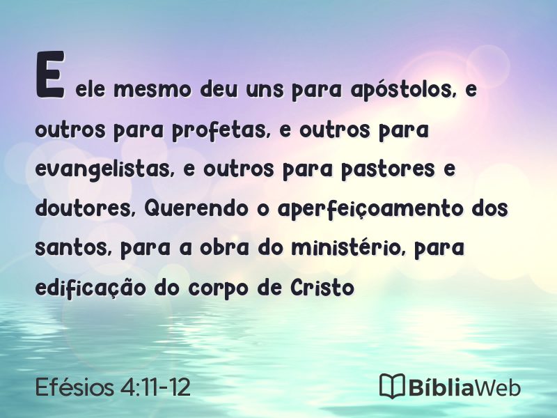 Efésios 4:11-12 em imagem para compartilhar