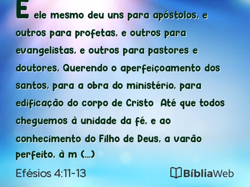 Efésios 4:11-13 em imagem para compartilhar