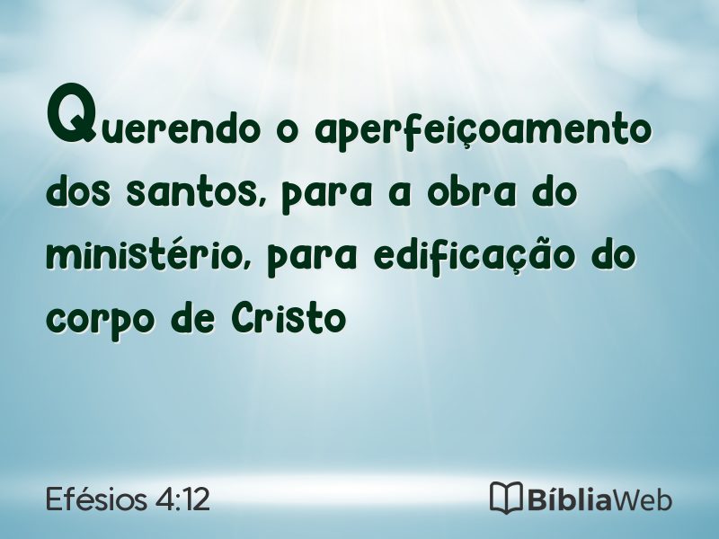 Efésios 4:12 em imagem para compartilhar