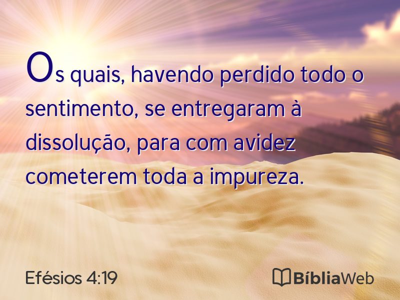 Efésios 4:19 em imagem para compartilhar
