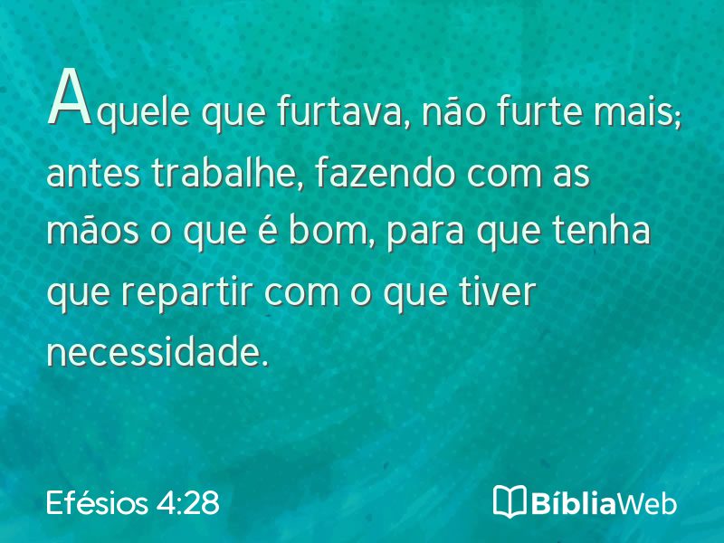 Efésios 4:28 em imagem para compartilhar