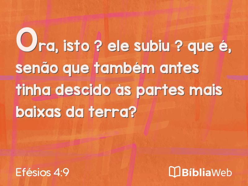 Efésios 4:9 em imagem para compartilhar