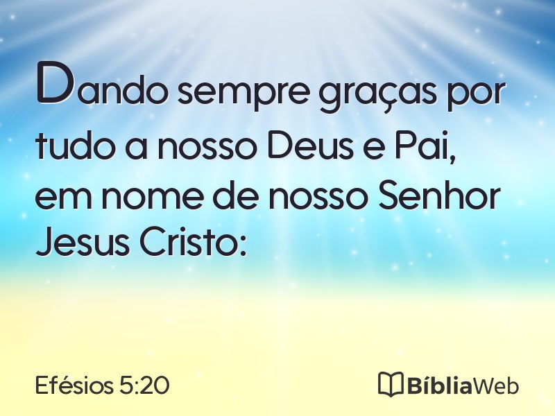 Efésios 5:20 em imagem para compartilhar