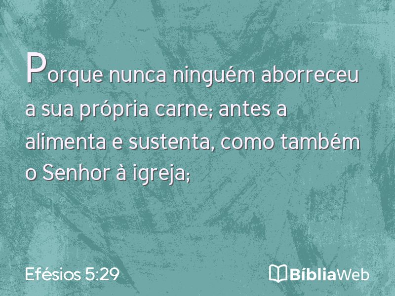 Efésios 5:29 em imagem para compartilhar