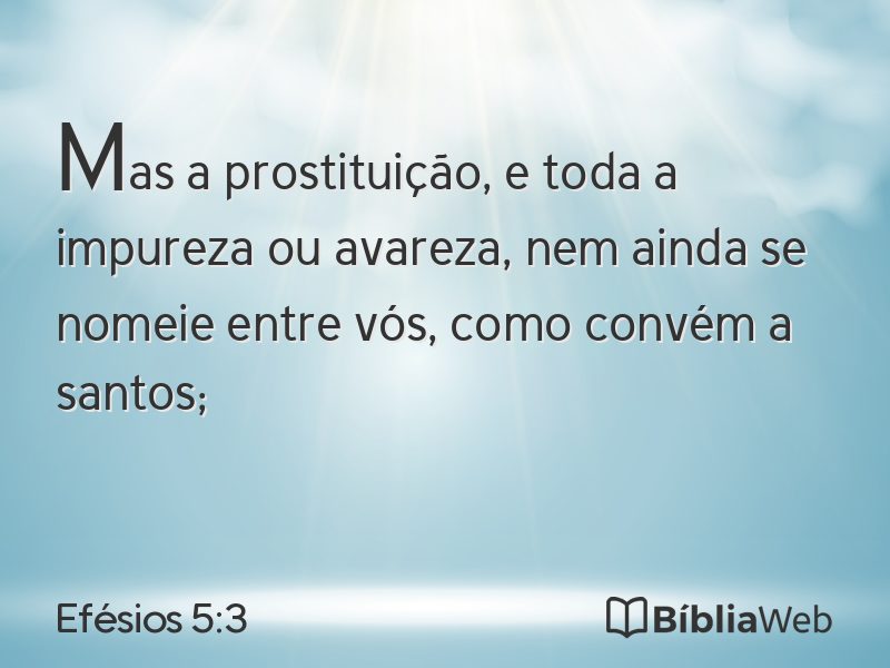 Efésios 5:3 em imagem para compartilhar