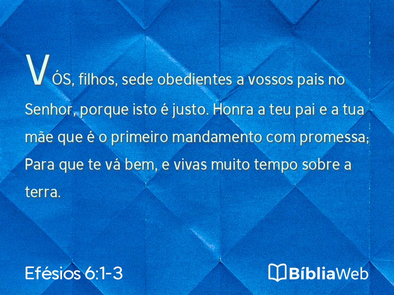 Efésios 6:1-3 em imagem para compartilhar