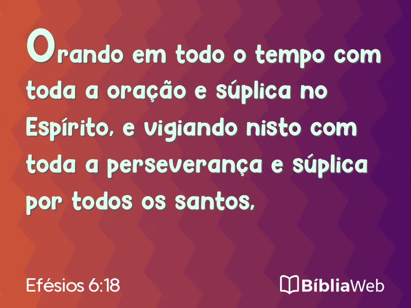 Efésios 6:18 em imagem para compartilhar
