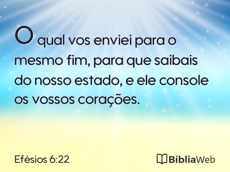 Efésios 6:22 em imagem para compartilhar