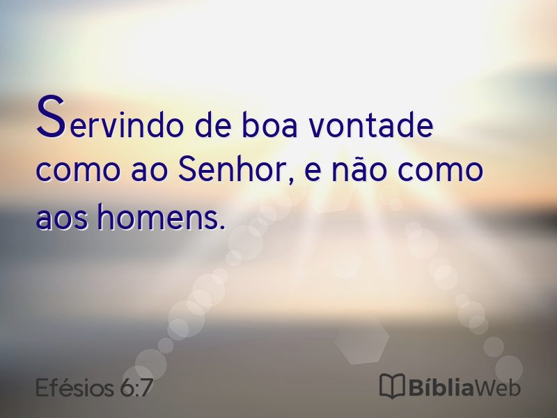 Efésios 6:7 em imagem para compartilhar