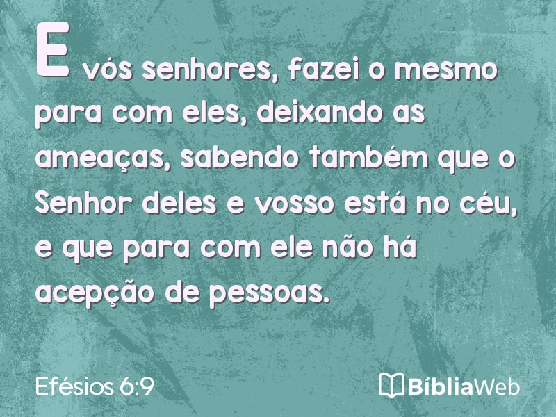 Efésios 6:9 em imagem para compartilhar