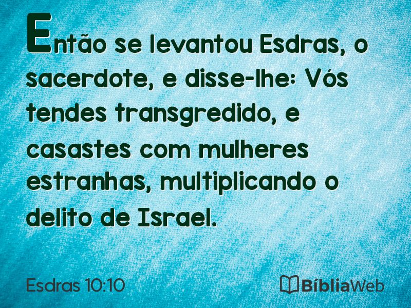 Esdras 10:10 em imagem para compartilhar