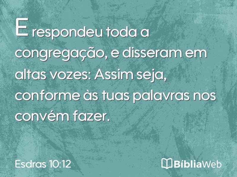 Esdras 10:12 em imagem para compartilhar