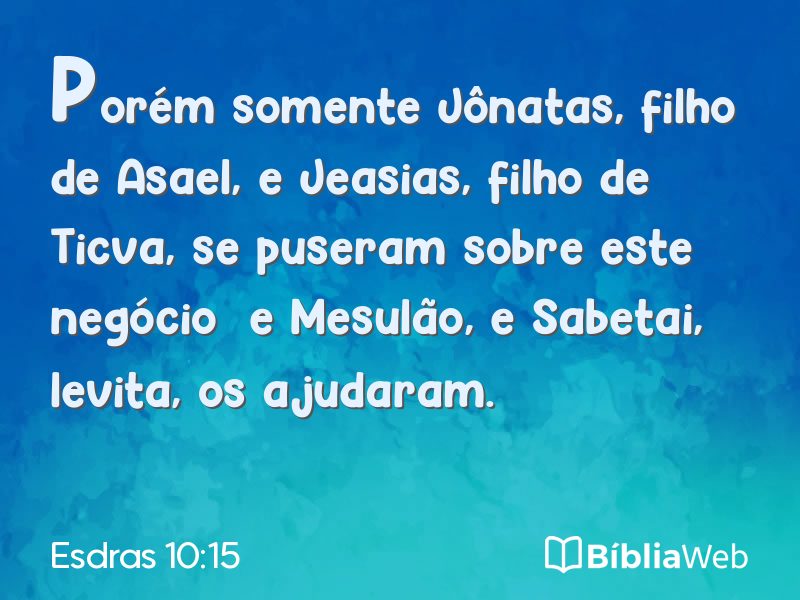 Esdras 10:15 em imagem para compartilhar