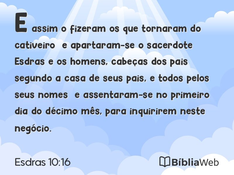 Esdras 10:16 em imagem para compartilhar