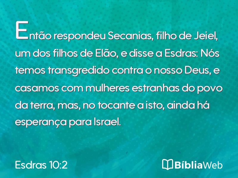Esdras 10:2 em imagem para compartilhar