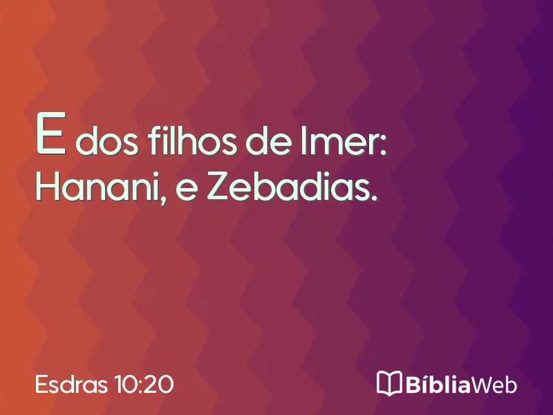 Esdras 10:20 em imagem para compartilhar