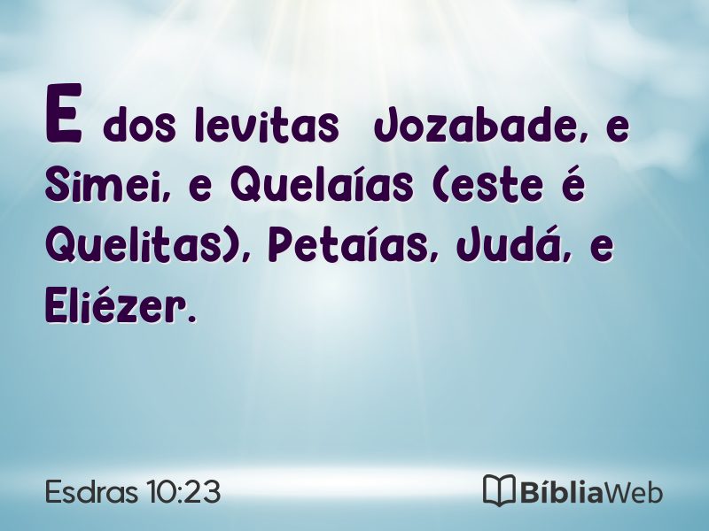 Esdras 10:23 em imagem para compartilhar