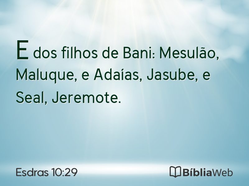 Esdras 10:29 em imagem para compartilhar