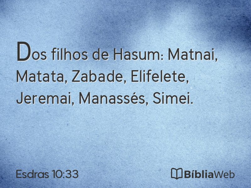 Esdras 10:33 em imagem para compartilhar