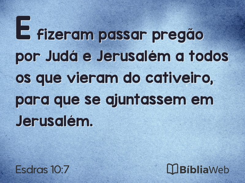 Esdras 10:7 em imagem para compartilhar
