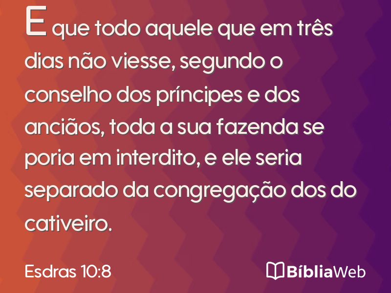 Esdras 10:8 em imagem para compartilhar