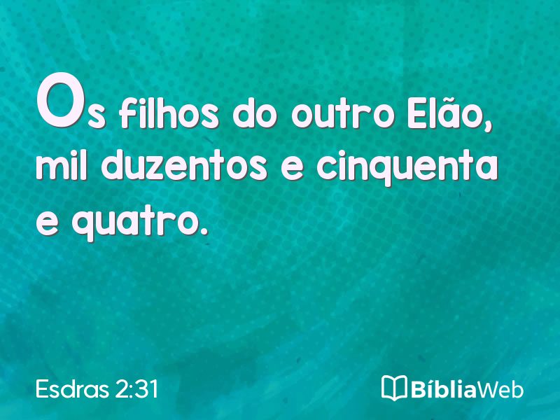 Esdras 2:31 em imagem para compartilhar