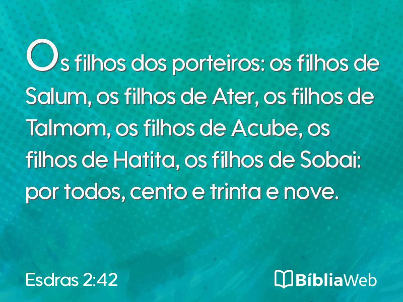 Esdras 2:42 em imagem para compartilhar