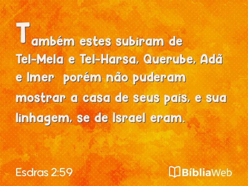 Esdras 2:59 em imagem para compartilhar