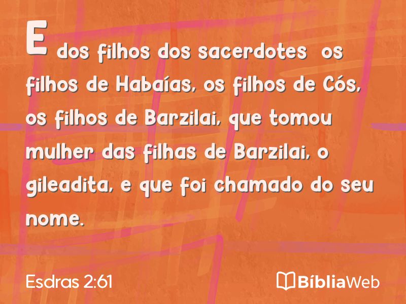 Esdras 2:61 em imagem para compartilhar