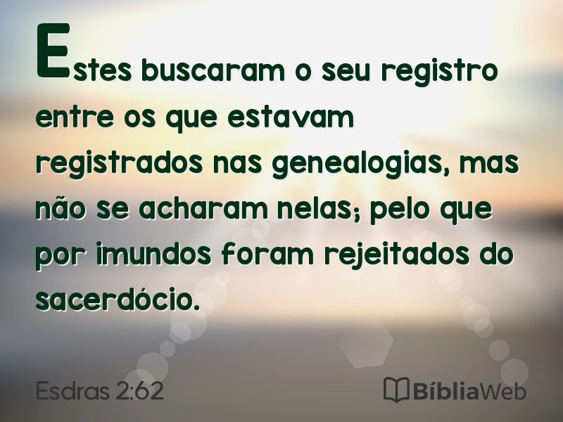 Esdras 2:62 em imagem para compartilhar