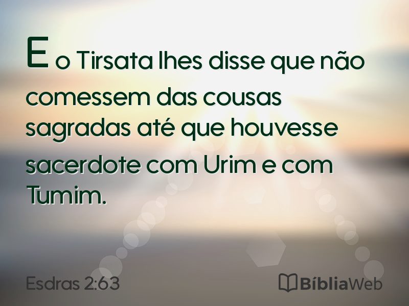 Esdras 2:63 em imagem para compartilhar