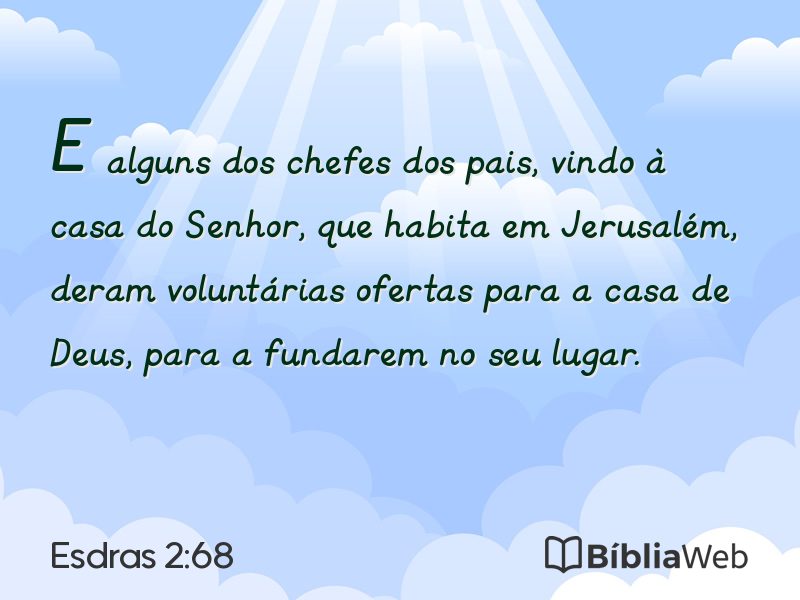 Esdras 2:68 em imagem para compartilhar