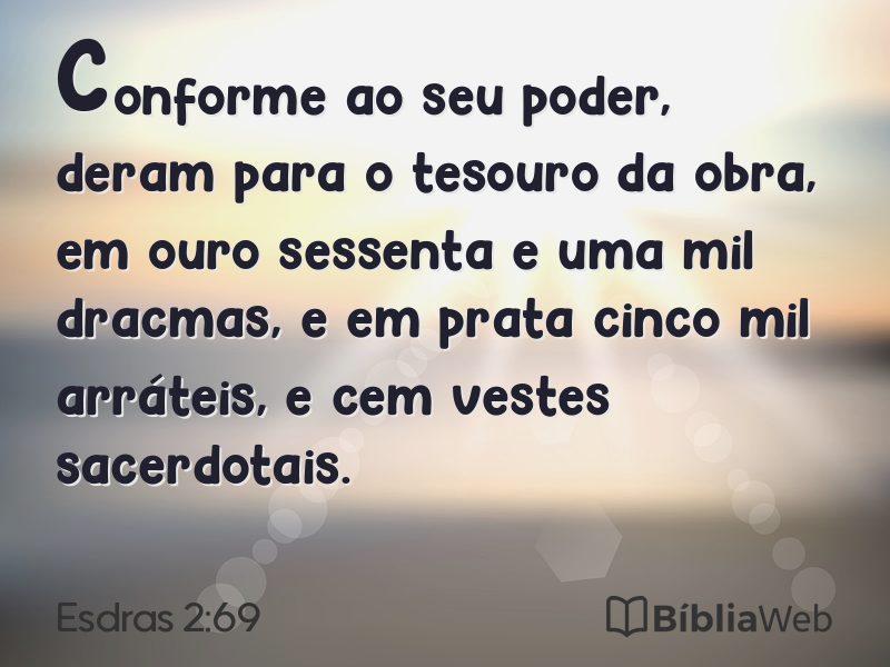 Esdras 2:69 em imagem para compartilhar