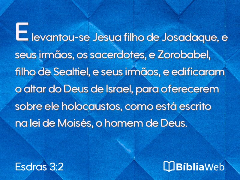 Esdras 3:2 em imagem para compartilhar
