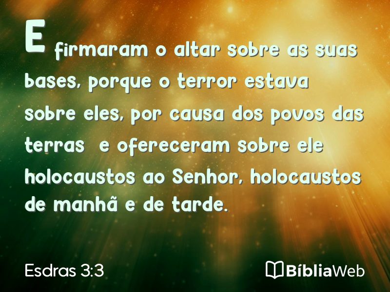 Esdras 3:3 em imagem para compartilhar
