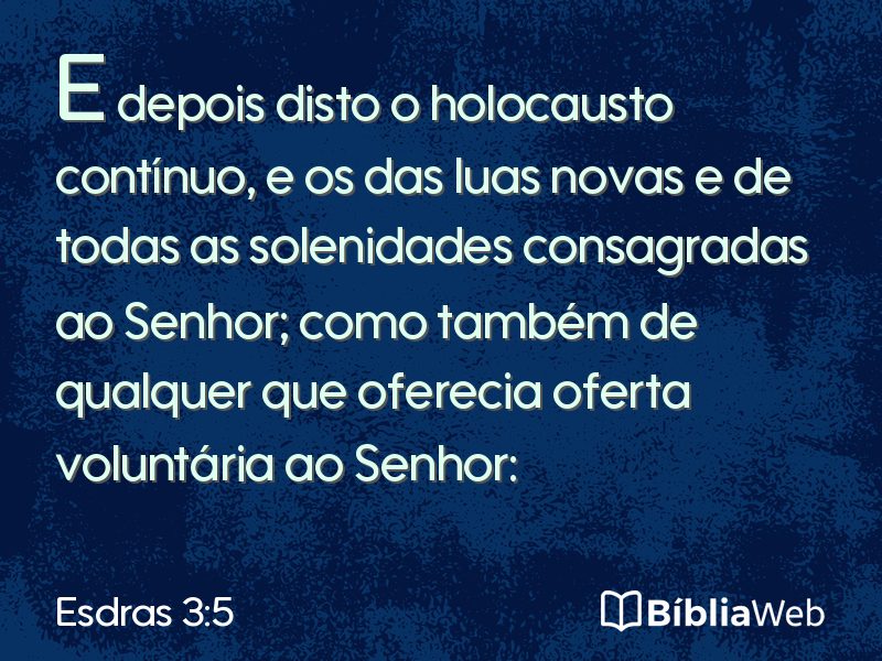 Esdras 3:5 em imagem para compartilhar