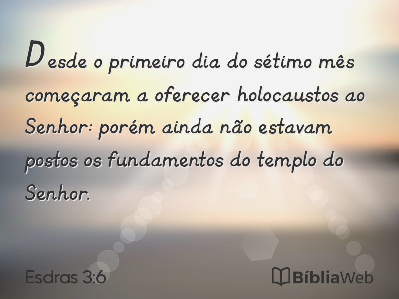 Esdras 3:6 em imagem para compartilhar