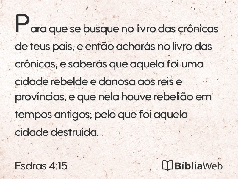 Esdras 4:15 em imagem para compartilhar