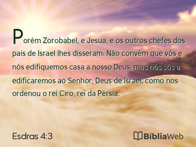 Esdras 4:3 em imagem para compartilhar