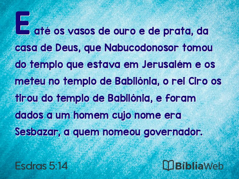 Esdras 5:14 em imagem para compartilhar