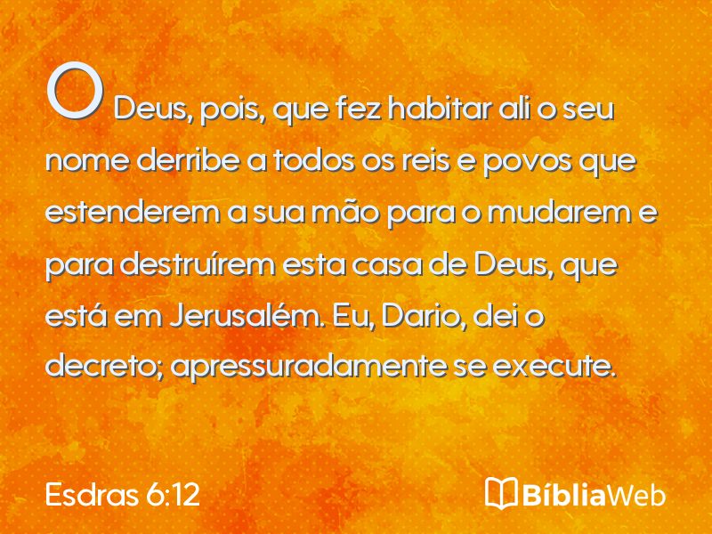 Esdras 6:12 em imagem para compartilhar