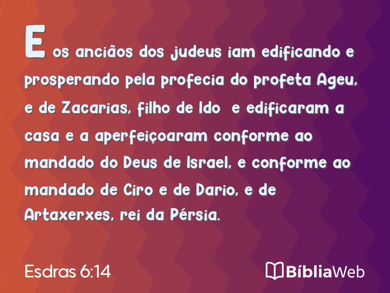Esdras 6:14 em imagem para compartilhar