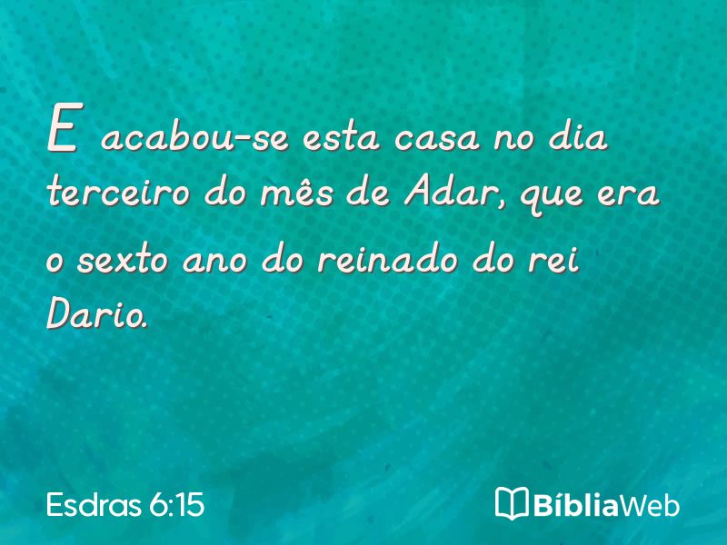 Esdras 6:15 em imagem para compartilhar