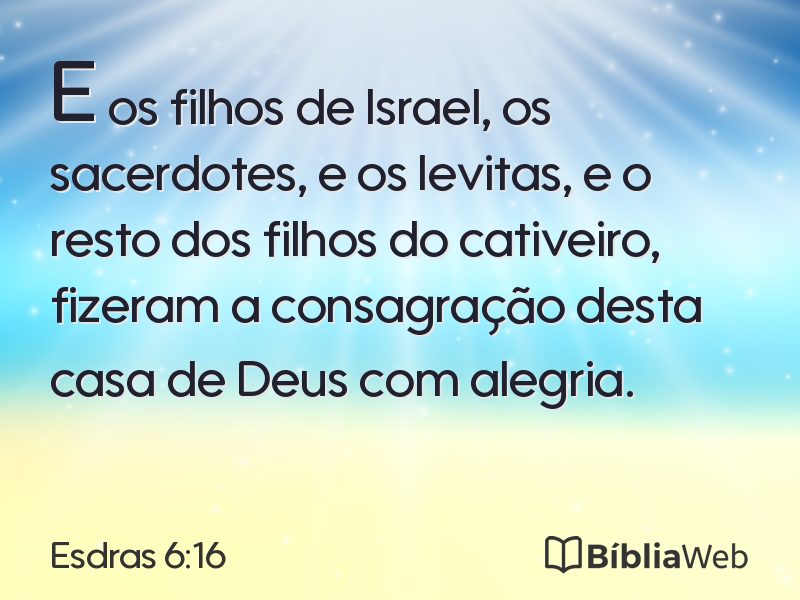 Esdras 6:16 em imagem para compartilhar