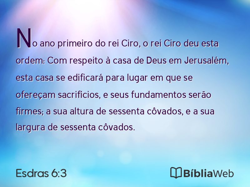 Esdras 6:3 em imagem para compartilhar