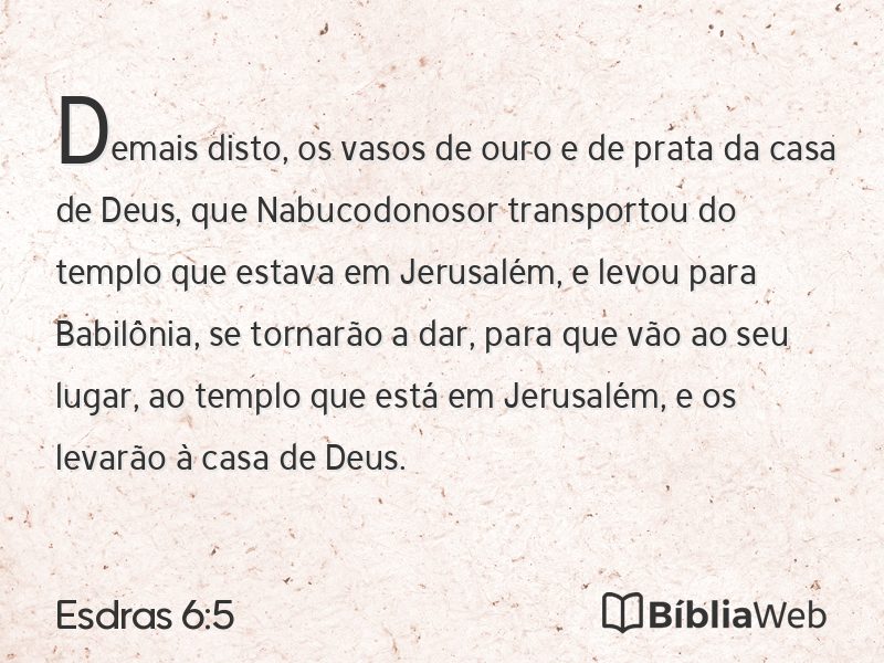 Esdras 6:5 em imagem para compartilhar