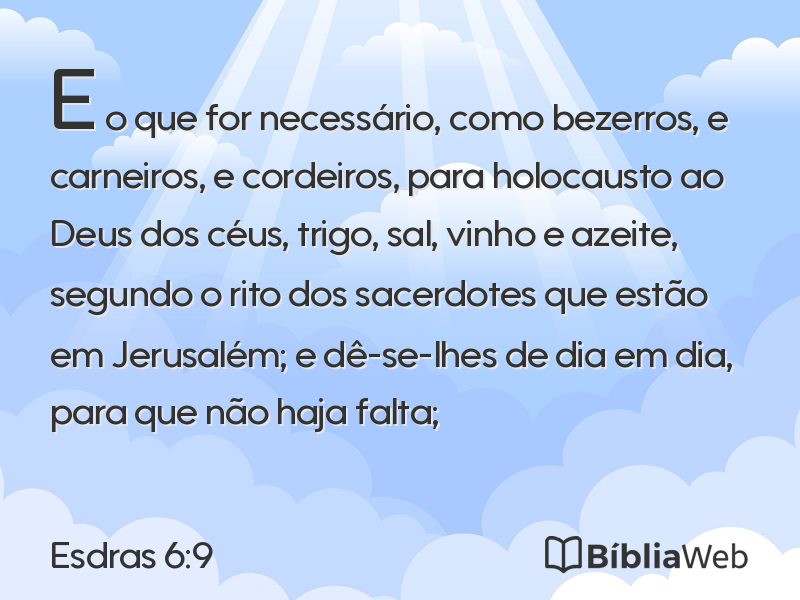 Esdras 6:9 em imagem para compartilhar