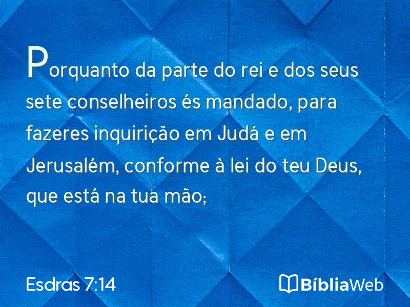 Esdras 7:14 em imagem para compartilhar