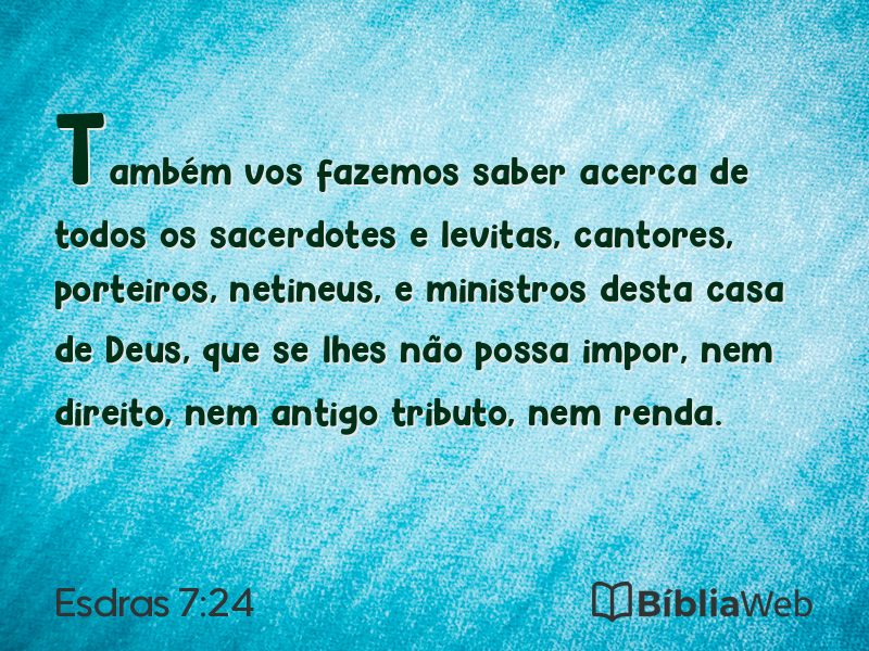 Esdras 7:24 em imagem para compartilhar